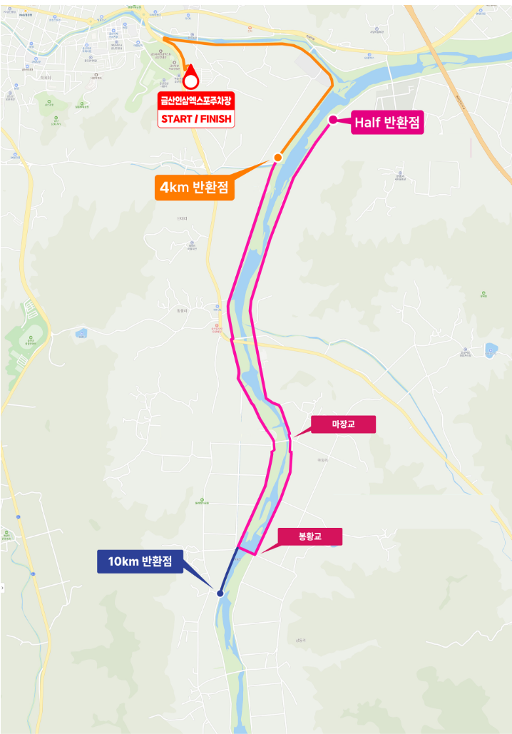 금산 인삼축제 마라톤 코스맵 인삼엑스포