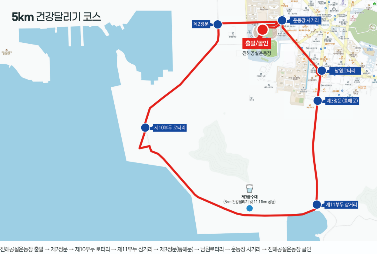 진해마라톤 5km 건강달리기 코스도
