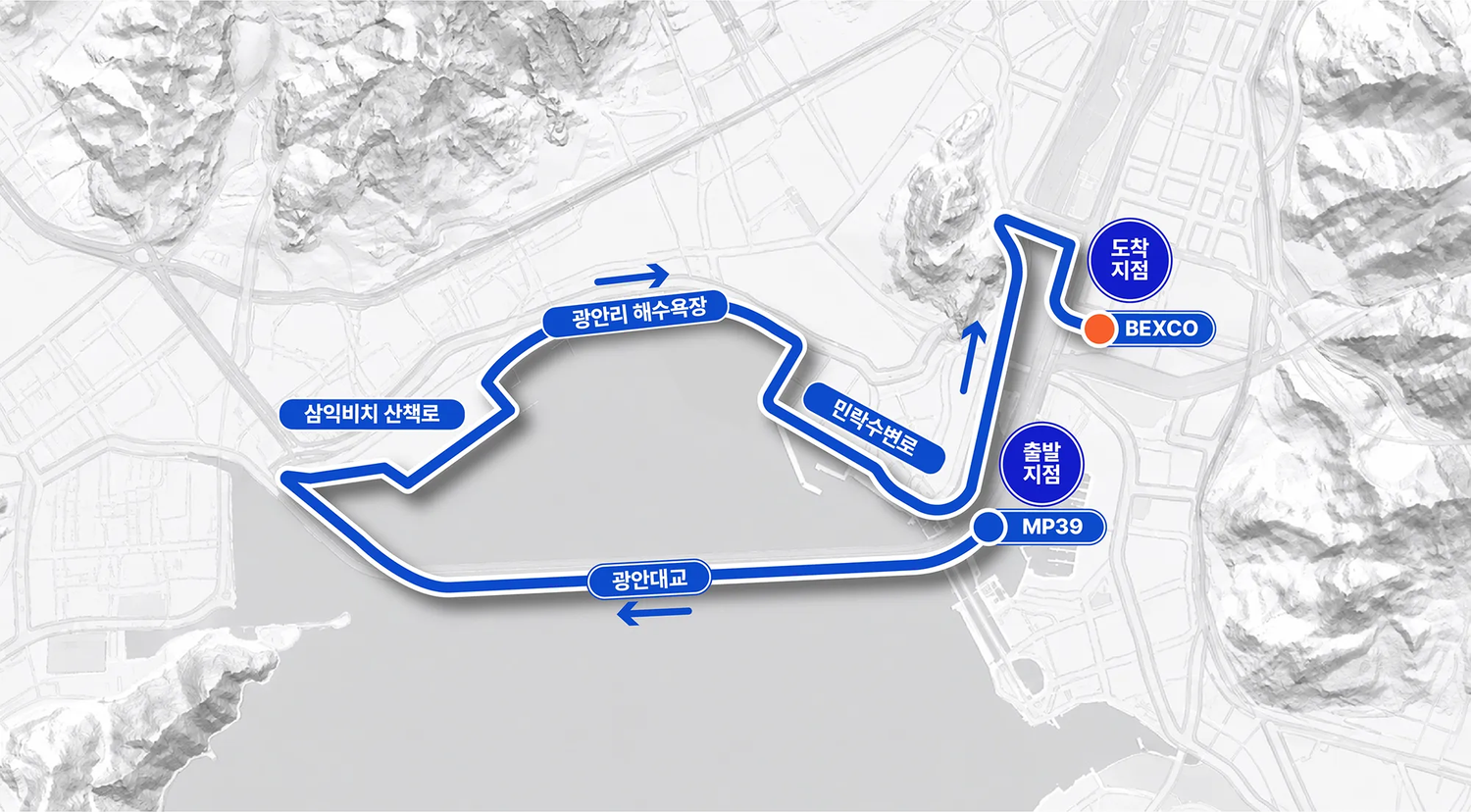 부산브릿지마라톤 10km 코스맵