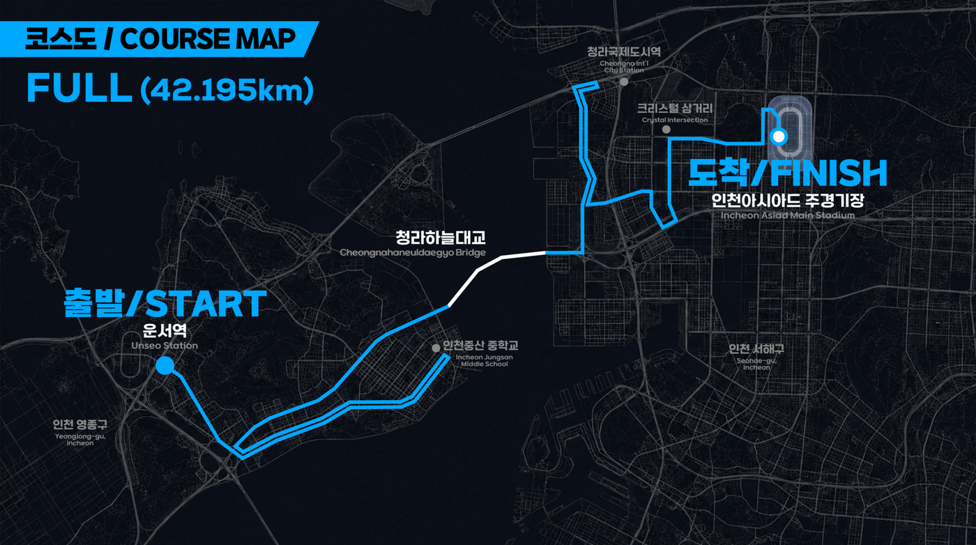 2026 인천마라톤 풀코스 코스맵