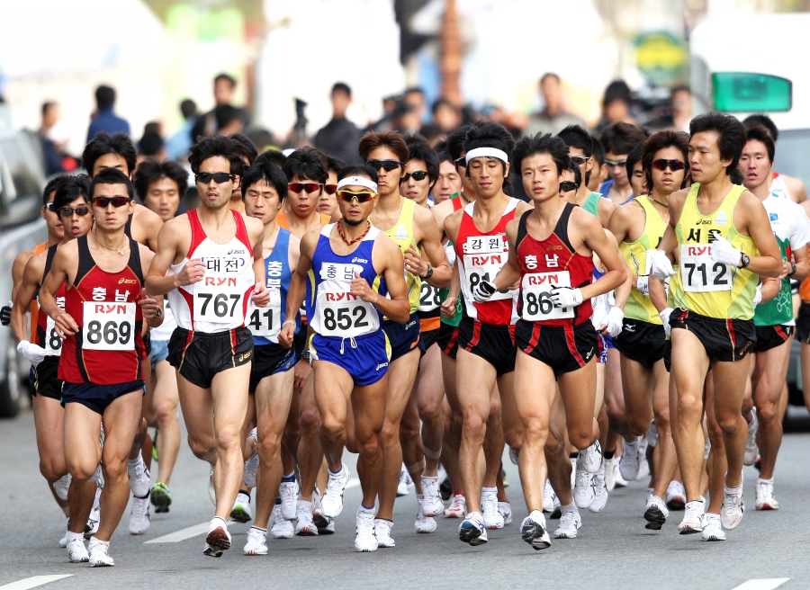 2009년 제90회 전국체육대회 마라톤 경기 장면