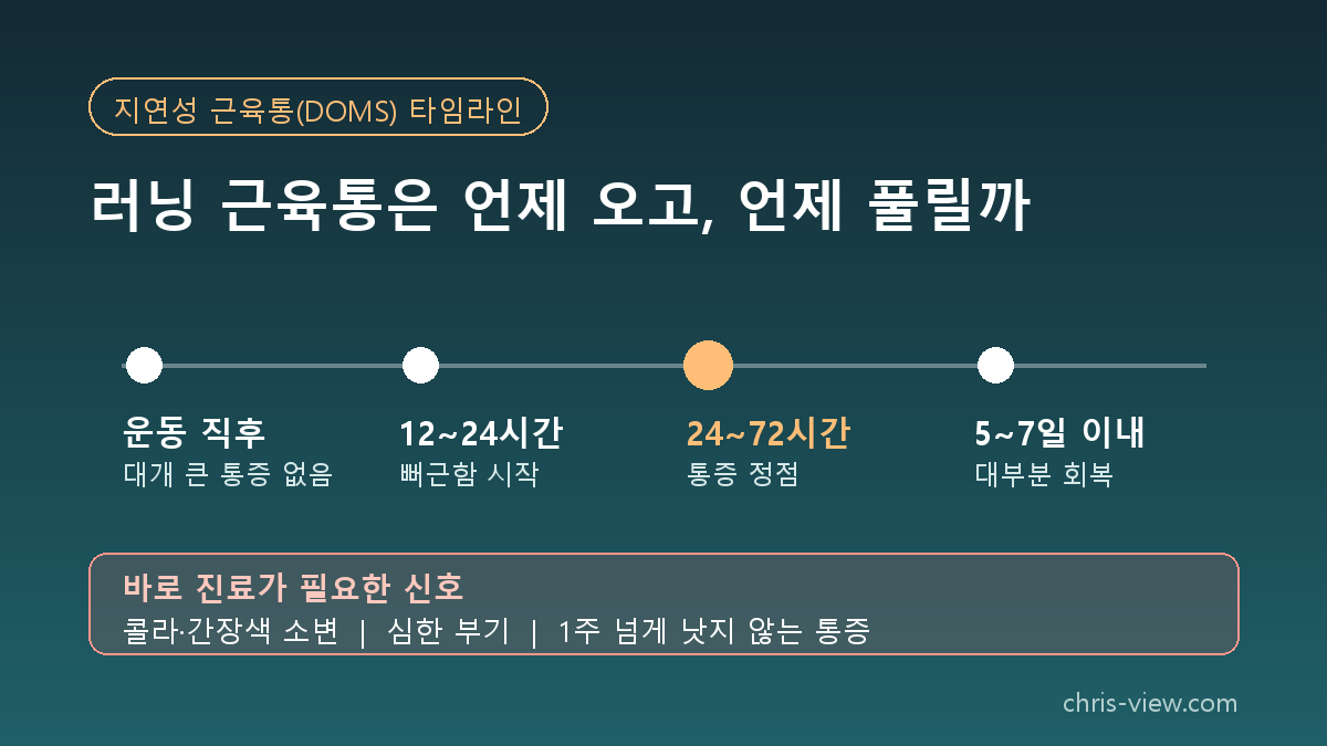 러닝 근육통 지연성 근육통 회복 타임라인과 진료 신호